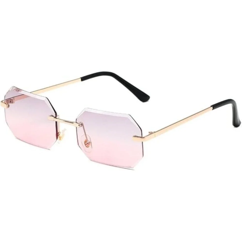 Sunglasses Gold Frame Pink Gradient Lens Men Fashion Driving Sun Protection 2026